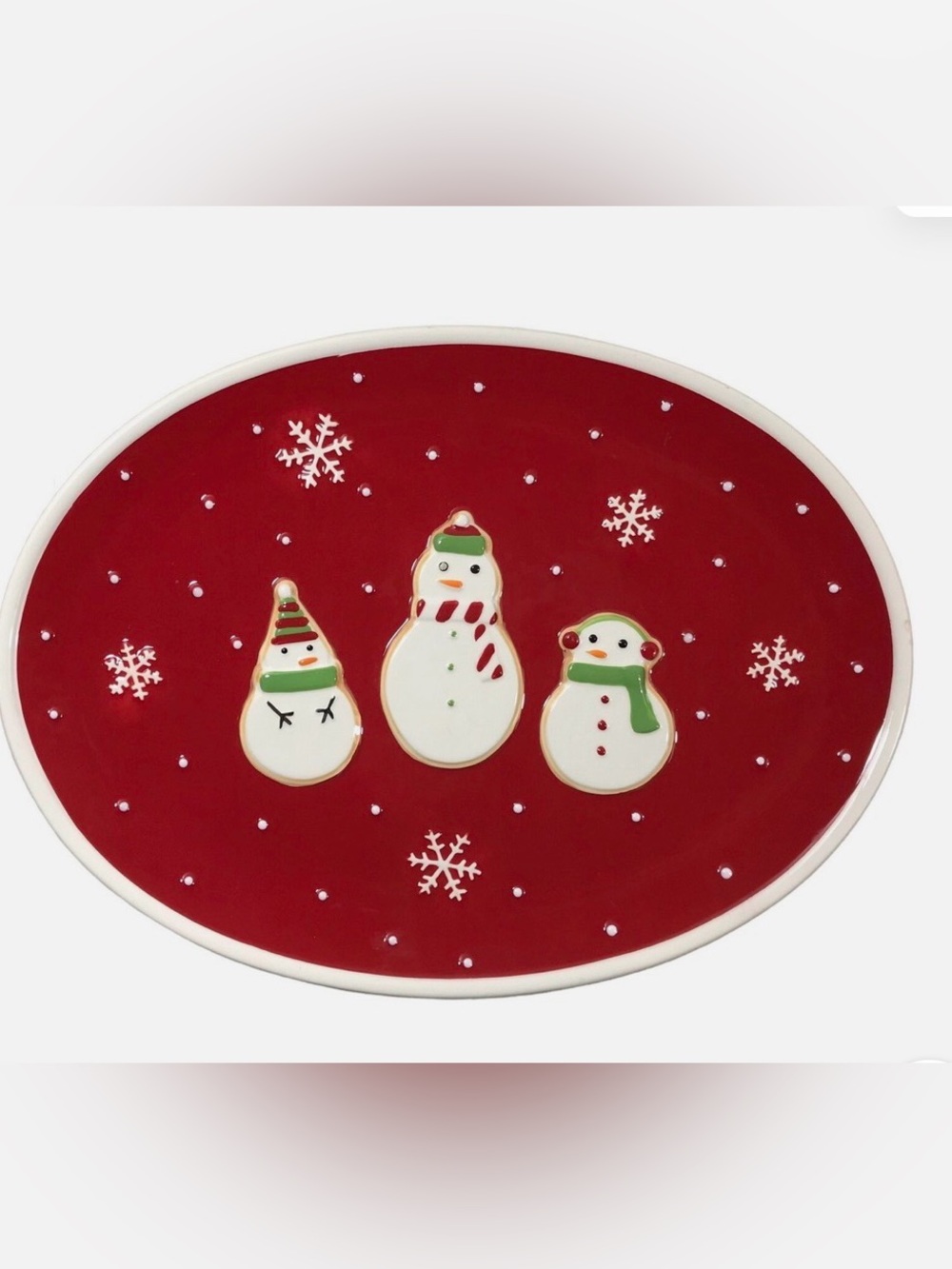 New Hallmark Snowmen & Snowflakes Serving Platter